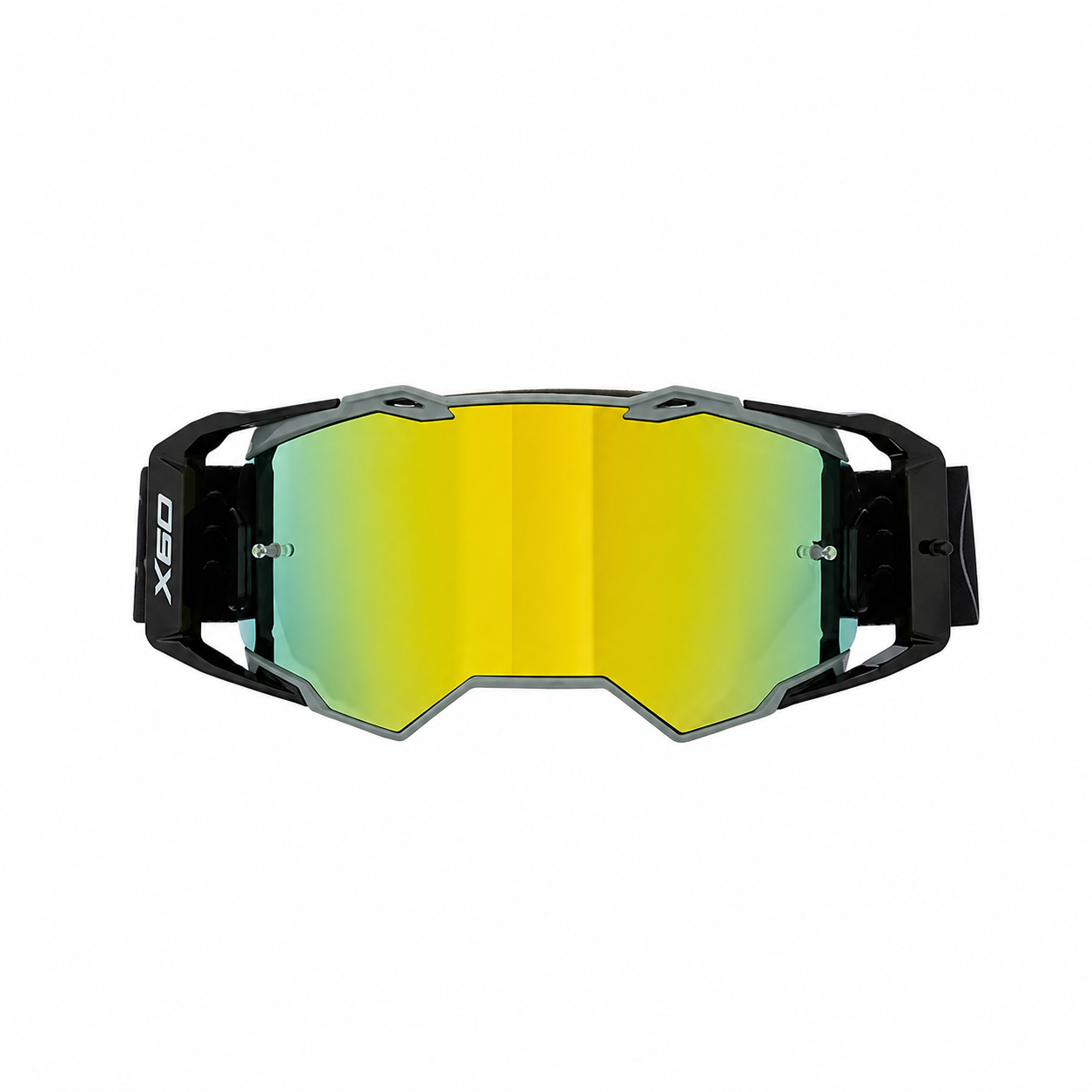 X60 Dual Sport Motorcycle Goggles – Gold REVO Mirror Lens
