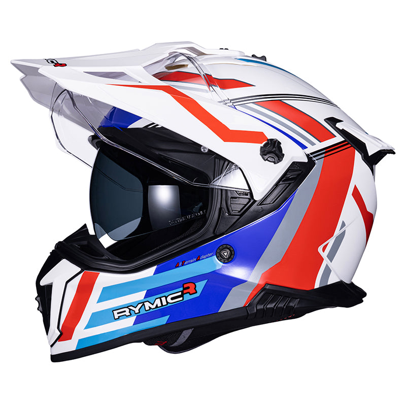 X60 Dual Sport ADV Motorcycle Helmet Vermilion & Cobalt Pathfinder