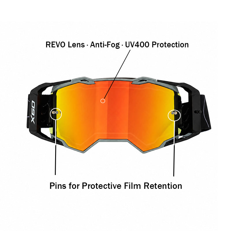 X60 Dual Sport Gafas de Motocross – Lente REVO Espejo Rojo