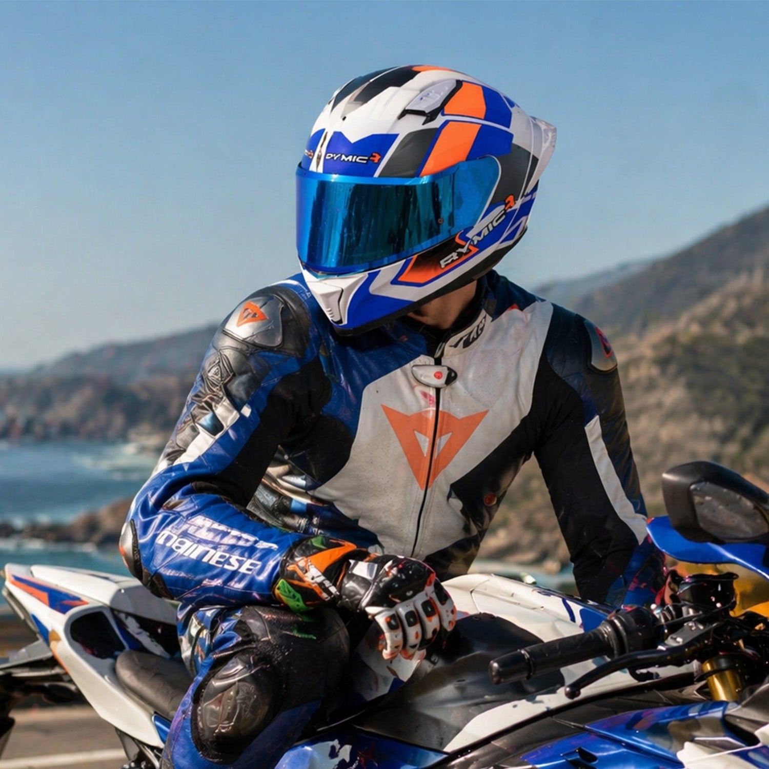 Casco integral SR6 – Velocity Azul/Naranja