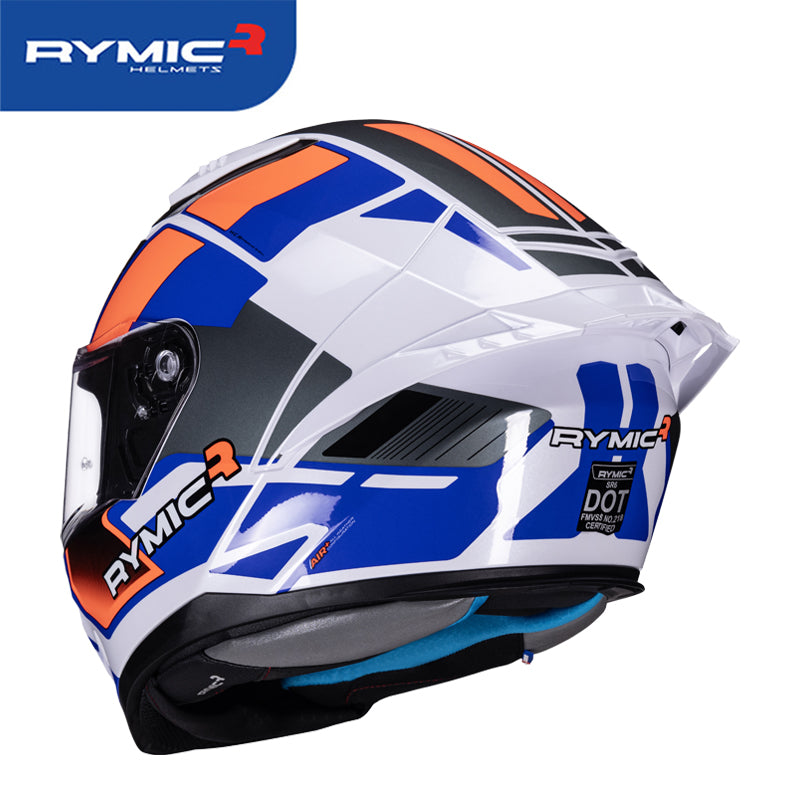 SR6 Full Face Motorcycle Helmet Blue & Orange Velocity