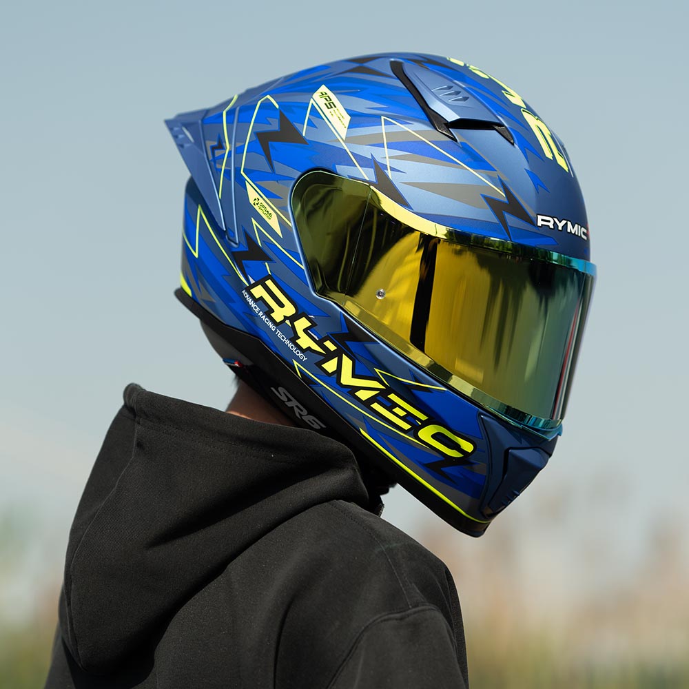 SR6 Full Face Helmet – Lightning Blue/Yellow
