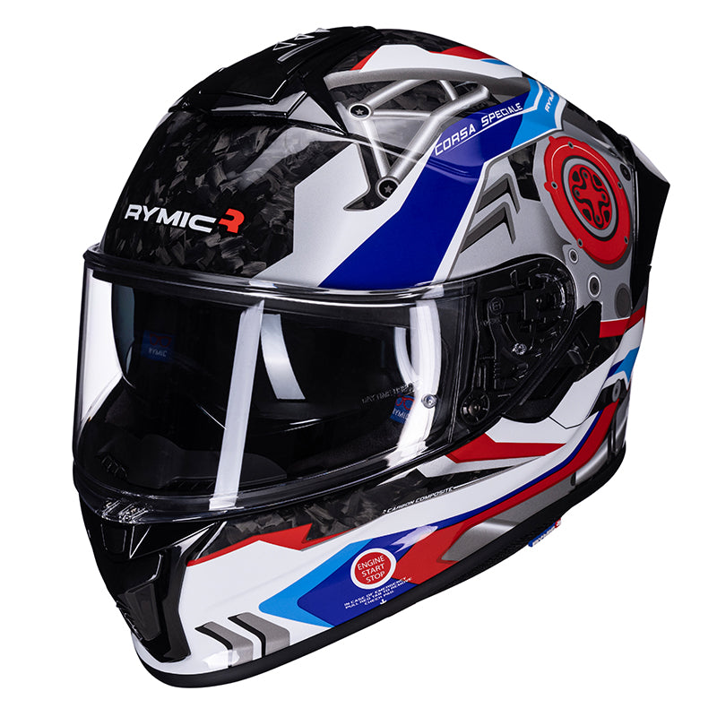 S-GT Full Face Motorcycle Helmet with Carbon Fiber Shell Blue & Black