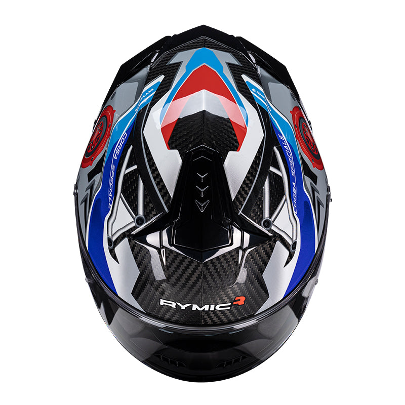 S-GT Full Face Motorcycle Helmet with Carbon Fiber Shell Blue & Black