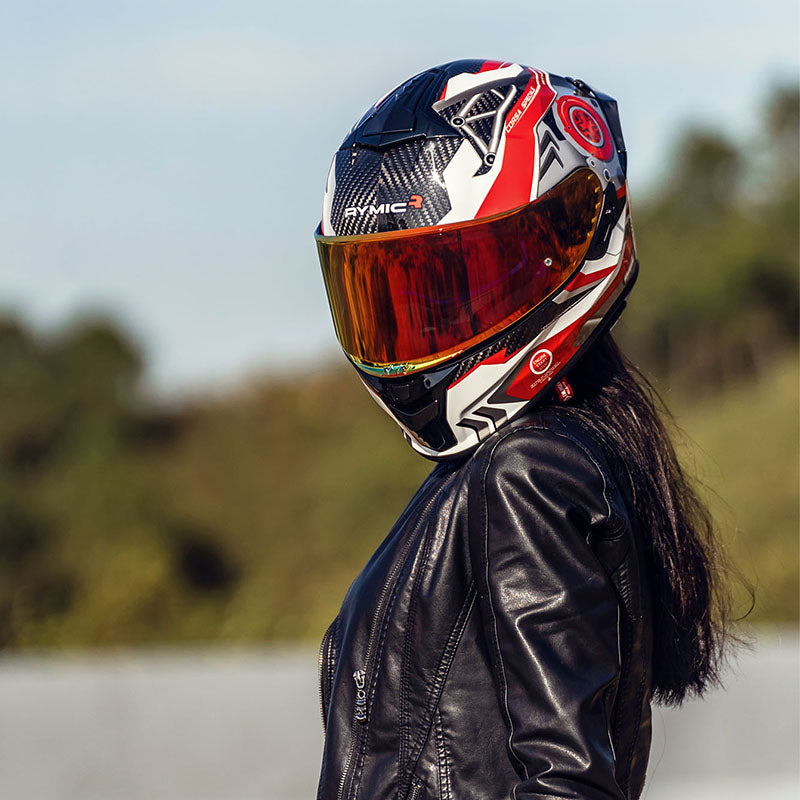 S-GT Carbon Fiber Full Face Helmet – Racing Red