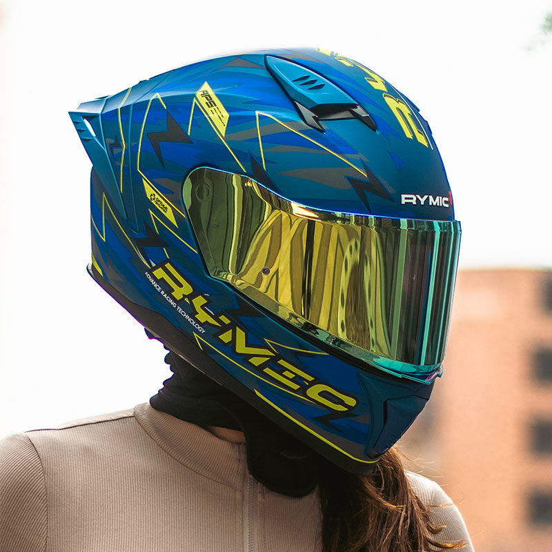 SR6 Full Face Helmet – Lightning Blue/Yellow