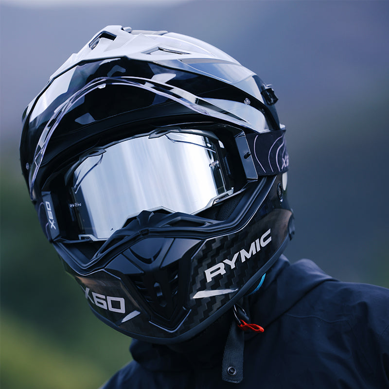 X60 Dual-Sport Motorradbrille – Silber REVO-Spiegelscheibe