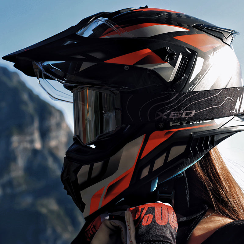 X60 Dual-Sport Motorradbrille – Dark Smoke Scheibe
