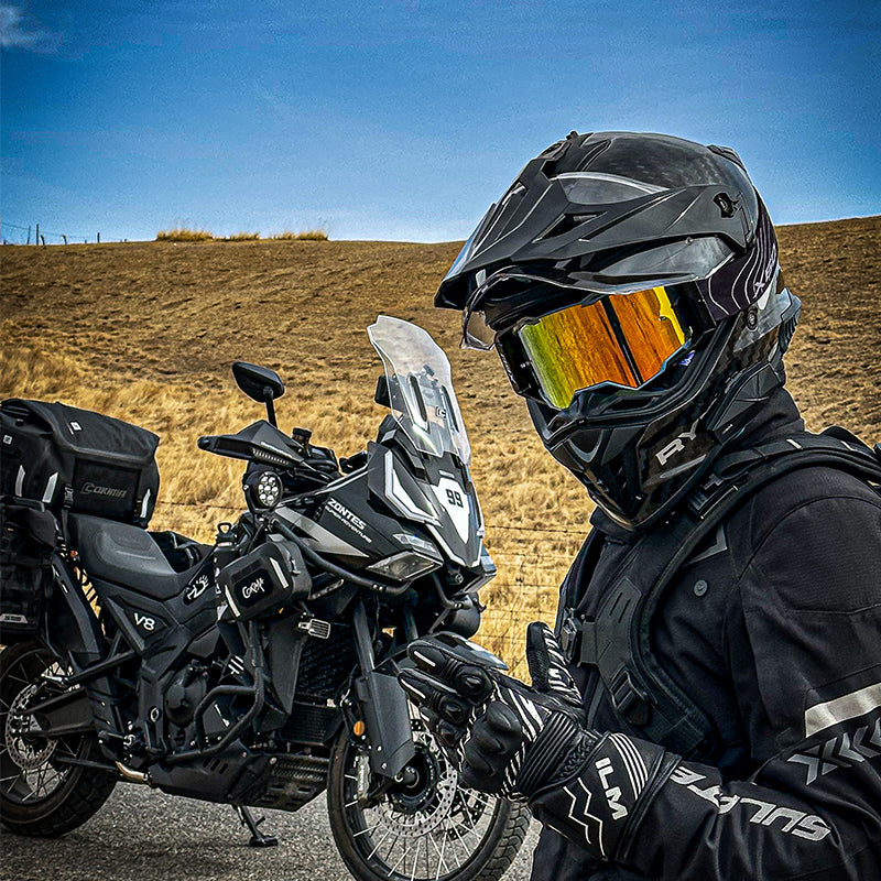 X60 Dual-Sport Motorradbrille – Gold REVO-Spiegelscheibe