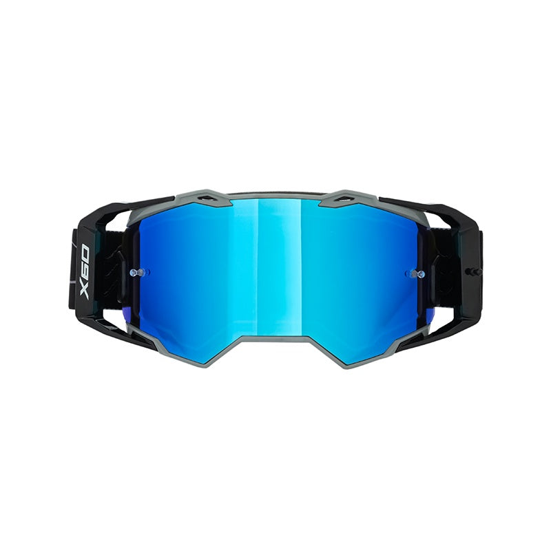 X60 Dual Sport Motorcycle Goggles – Blue REVO Mirror Lens
