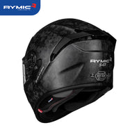 Rear view of the RYMIC S-GT helmet featuring an integrated spoiler and DOT certification.