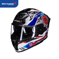 RYMIC S-GT full face helmet shown from a three-quarter angle, showcasing its aggressive styling.