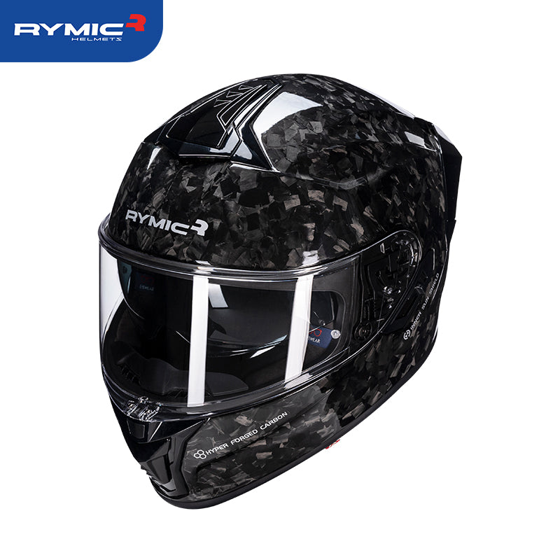 RYMIC S-GT full face helmet shown from a three-quarter angle, showcasing its aggressive styling.