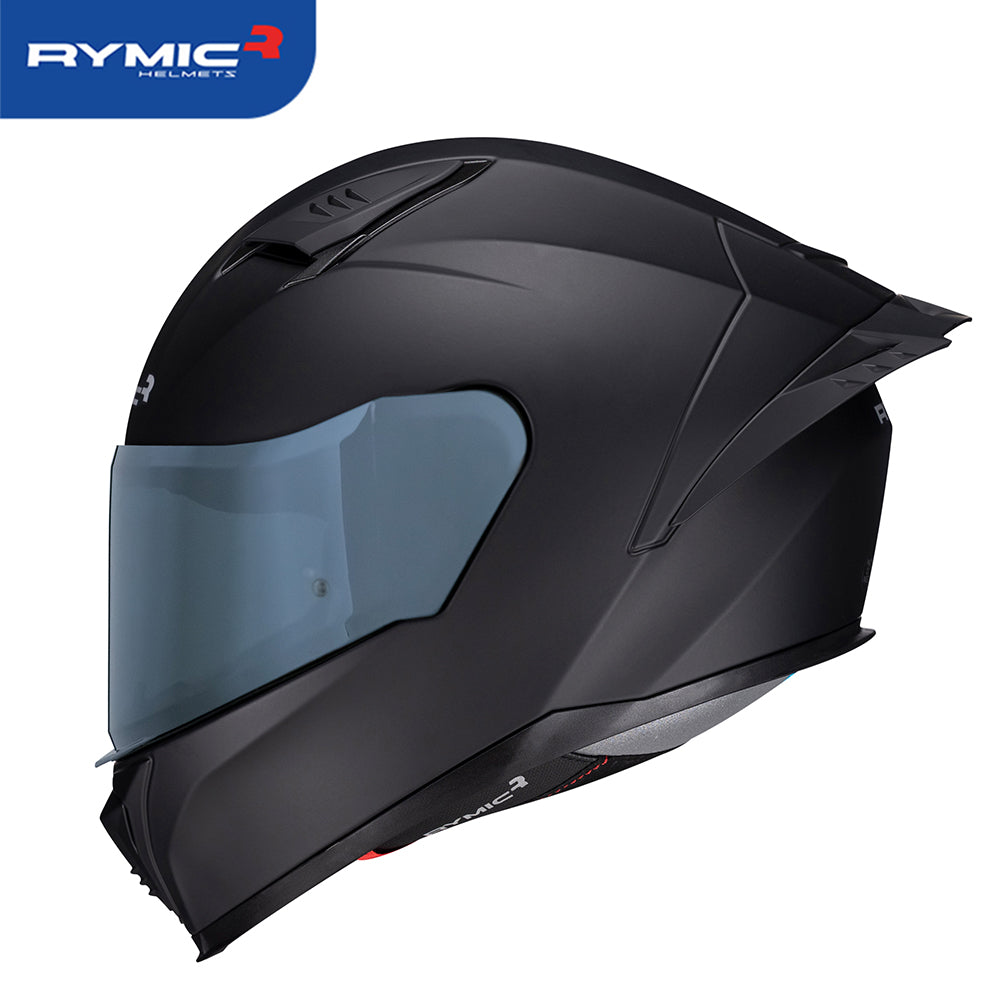 RYMIC sr6 full face motorcycle helmet matte black, revo tinted visor.