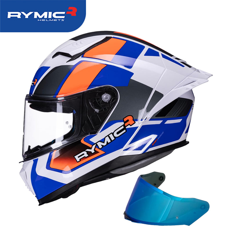 SR6 Full Face Motorcycle Helmet Blue & Orange Velocity