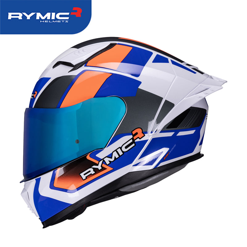 SR6 Full Face Motorcycle Helmet Blue & Orange Velocity